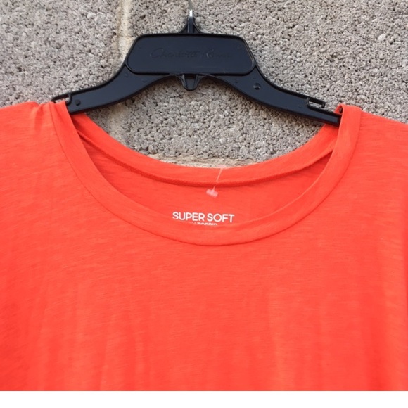 Torrid 4 Super Soft Women's Orange Slub Jersey Long Puff Sleeve T-Shirt 4X NWT - Picture 2 of 11